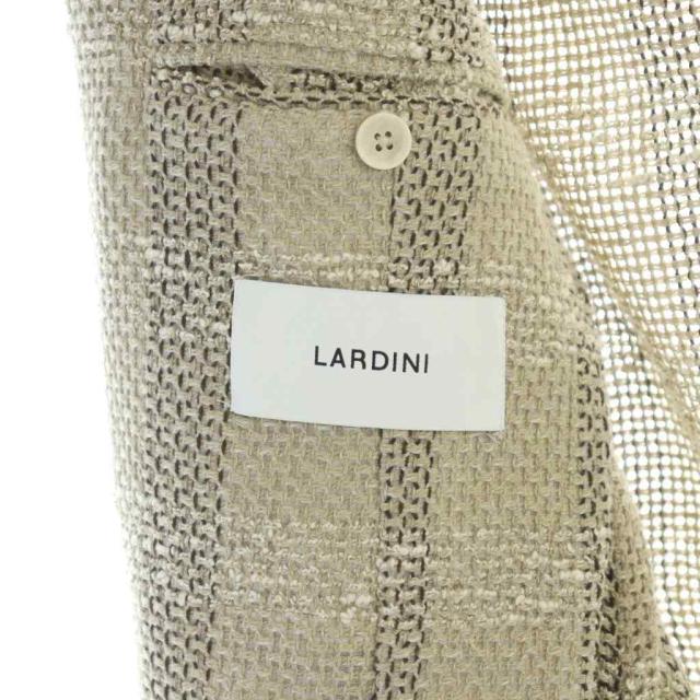 【中古】ラルディーニ LARDINI 24SS テーラードジャケット 長袖 ロゴ メッシュ チェック 麻混 リネン混 46 S-M 中古】ラルディーニ LARDINI 24SS テーラードジャケット 長袖 ロゴ