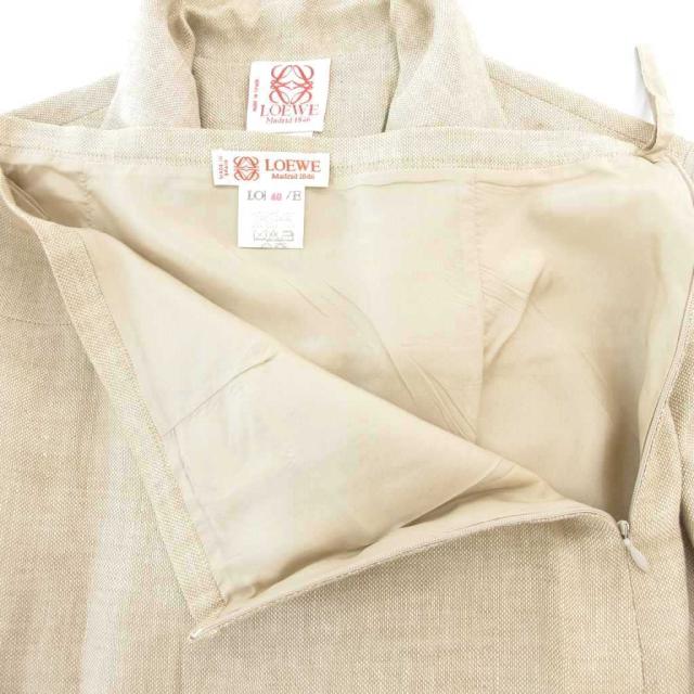 【中古】ロエベ LOEWE セットアップ ジャケット ミディスカート リネン 40 ベージュ /UO レディース 中古】ロエベ LOEWE セットアップ ジャケット ミディスカート リネン
