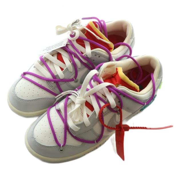 【中古】未使用品 NIKE Dunk Low 1 of 50 45 × Off-White スニーカー ローカット US8.5 26.5cm 白 グレー DM1602-101