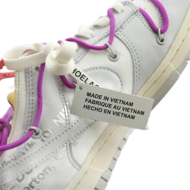 【中古】未使用品 NIKE Dunk Low 1 of 50 45 × Off-White スニーカー ローカット US8.5 26.5cm 白 グレー DM1602-101