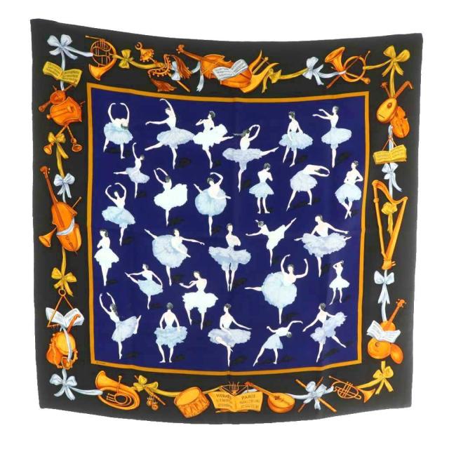 中古】エルメス HERMES カレ90 La Danse ラダンス バレリーナ スカーフ