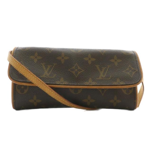 【中古】ルイヴィトン LOUIS VUITTON ポシェット ツインPM モノグラム ショルダーバッグ PVC レザー 総柄 茶色 M51854