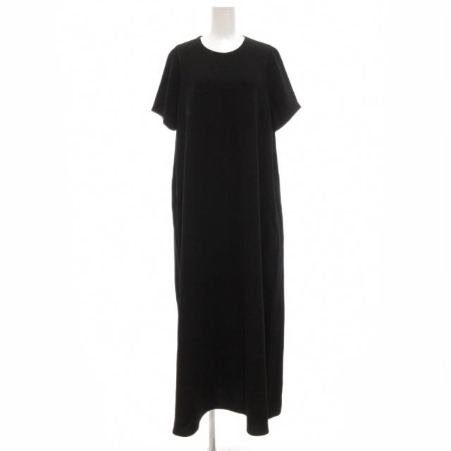 【中古】cainee 22SS Oversized maxi dress ワンピース 半袖 マキシ丈 F 黒 ブラック 22A-C-001 /UO レディース