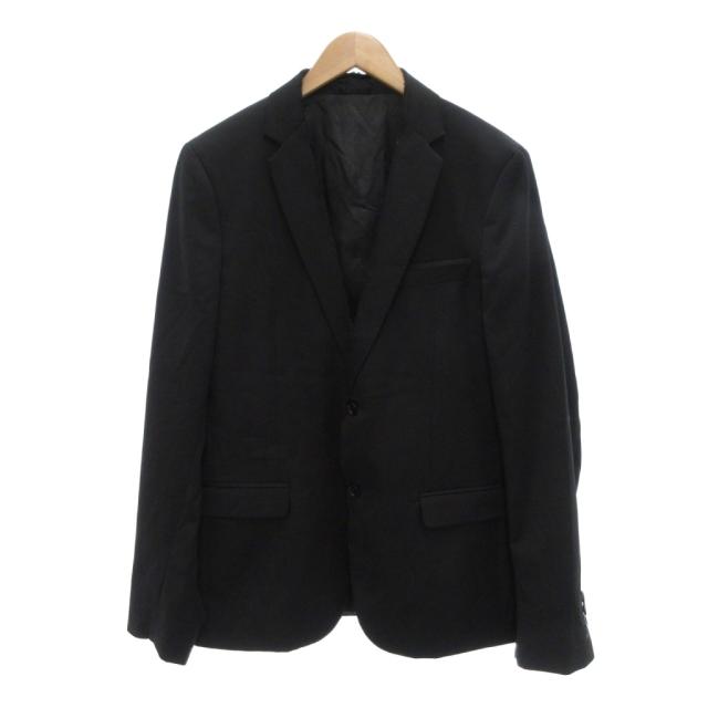 【中古】ディーゼル DIESEL brave テーラードジャケット ウール 襟フリンジ加工 48 黒 /UO メンズ