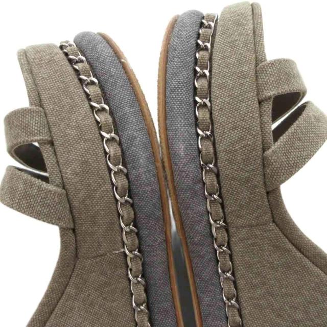 中古】シャネル CHANEL ストラップサンダル ウェッジソール ココマーク