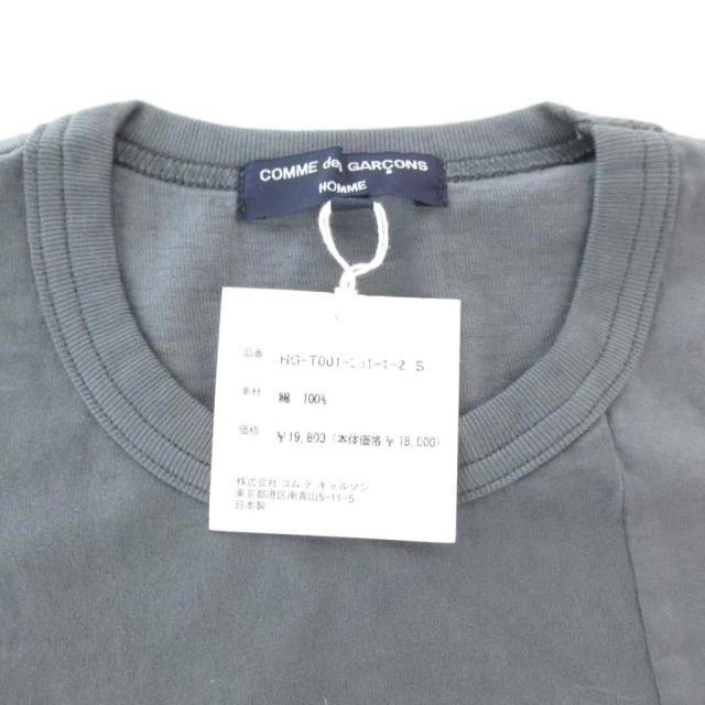 【中古】未使用品 コムデギャルソンオム タグ付き 綿天竺MIX パッチワークTシャツ 半袖 染色加工 S グレー系 AD2020_3