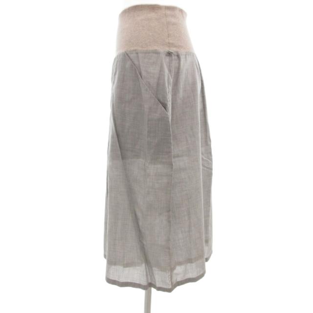 【中古】未使用品 ファビアナ フィリッピ Fabiana Filippi タグ付き フレアスカート イージー ひざ丈 42 グレー_2