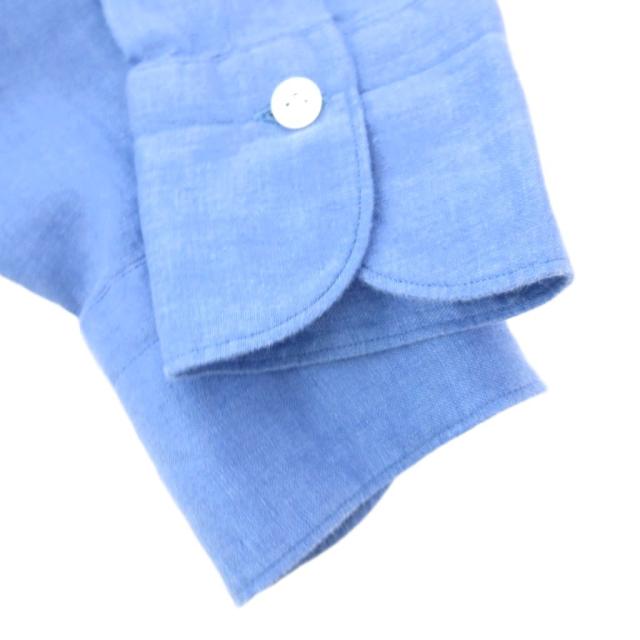 中古】フィナモレ finamore シャツ ブラウス 長袖 麻 リネン 42 青