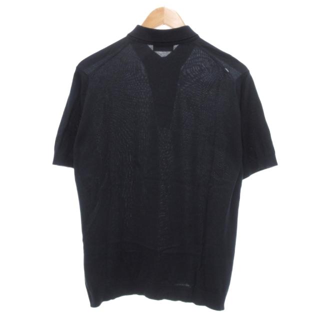 【中古】ジョンスメドレー JOHN SMEDLEY ポロシャツ ニット 半袖 M 紺 ネイビー /UO メンズ_1