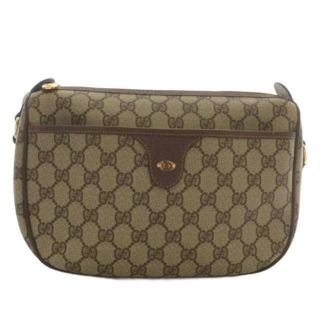 【中古】GUCCI オールドグッチ ショルダーバッグ GGスプリームキャンバス レザー 総柄 ロゴ 茶色 001・115・6106