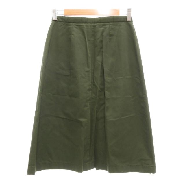 中古】シャネル CHANEL ミディスカート 36 カーキ 緑系 キルティング