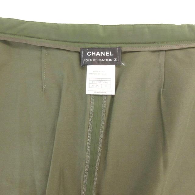 【中古】シャネル CHANEL ミディスカート 36 カーキ 緑系 キルティングポケット /UO ☆AA★ レディース 中古】シャネル CHANEL ミディスカート 36 カーキ 緑系 キルティング
