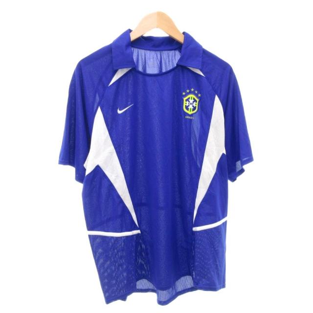 【中古】ナイキ NIKE 2002年 日韓ワールドカップ ブラジル代表 ユニフォーム Tシャツ 半袖 M 青 ブルー