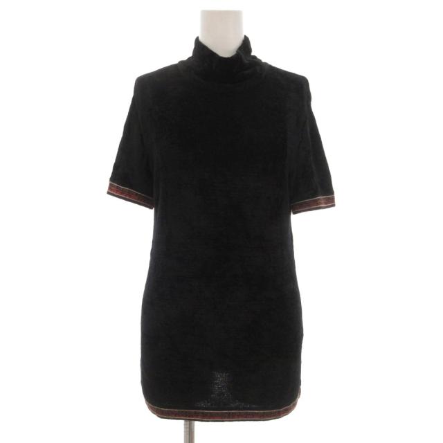 【中古】ジャンポールゴルチエ クラシック チュニック カットソー ベロア ハイネック 半袖 48