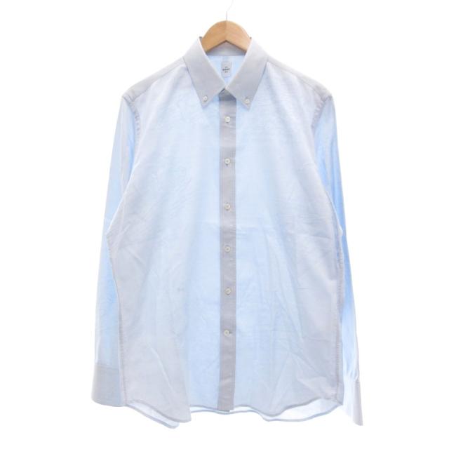 【中古】ベルルッティ Berluti コットン スクリット ボタンダウン カラーシャツ BD 長袖 カリグラフィ R41