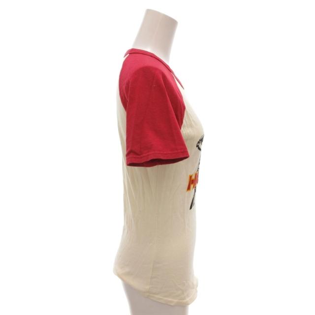 【中古】ヒステリックグラマー ラグランTシャツ 半袖 F アイボリー 赤 レッド HEAVY ガールプリント_2