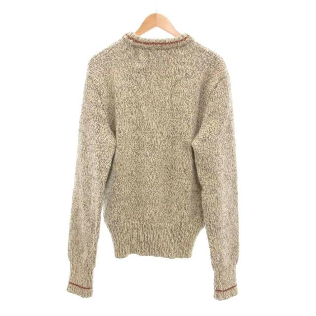 【中古】ダブルアールエル RRL 国内正規 コットン ウール メランジニット セーター 長袖 厚手 XL アイボリー系 /UO 中古】ダブルアールエル RRL 国内正規 コットン ウール メランジニット