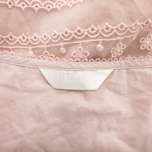 【中古】ピンクハウス PINK HOUSE ブラウス シャツ プルオーバー 長袖 レース 花柄 刺繍 ピンク /AE レディース 中古】ピンクハウス PINK HOUSE ブラウス シャツ プルオーバー 長袖