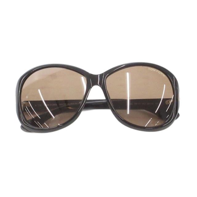 【中古】トムフォード TOM FORD サングラス アイウェア 度無し バタフライ 58□14-130 黒 ブラック レンズ茶