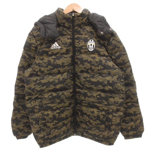 【中古】未使用品 アディダス adidas ユベントスFC JUVENTUSFC タグ付き ダウンジャケット ジップアップ L フード付