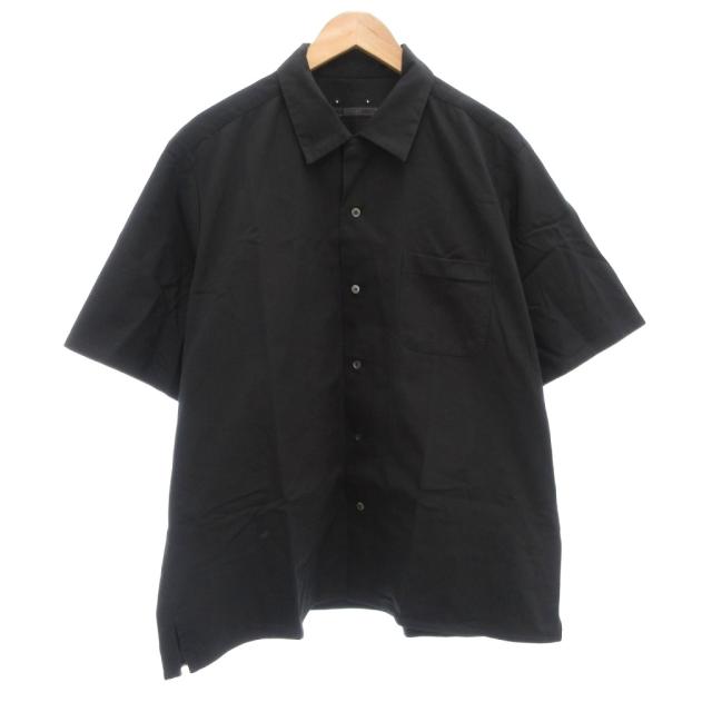 【中古】ソフネット SOPHNET. 24SS HIGH TWISTED LIGHT TWILL S/S OPEN COLLAR SHIRT オープンカラーシャツ L 黒