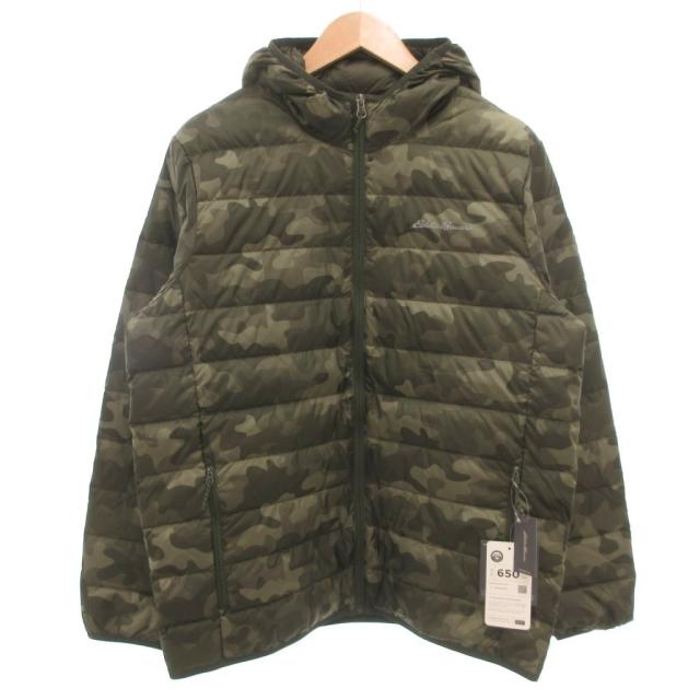 【中古】未使用品 エディーバウアー EDDIE BAUER タグ付き シーラスライト フード付きダウンジャケット M