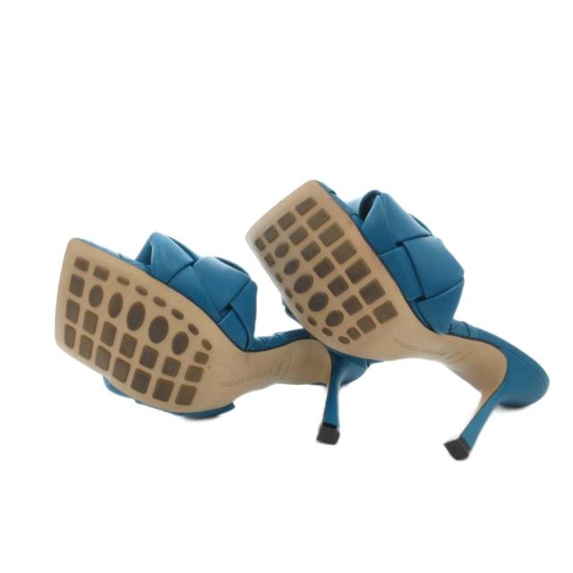 【中古】ボッテガヴェネタ BOTTEGA VENETA イントレチャート リド ミュール サンダル レザー ハイヒール 35.5_4