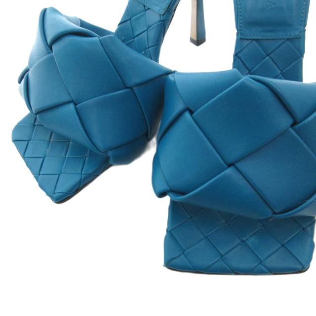 【中古】ボッテガヴェネタ BOTTEGA VENETA イントレチャート リド ミュール サンダル レザー ハイヒール 35.5_5
