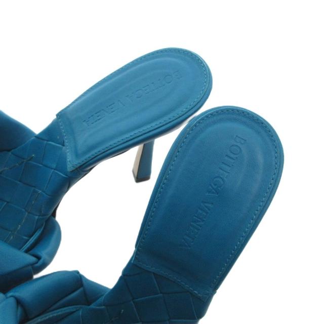 【中古】ボッテガヴェネタ BOTTEGA VENETA イントレチャート リド ミュール サンダル レザー ハイヒール 35.5_6