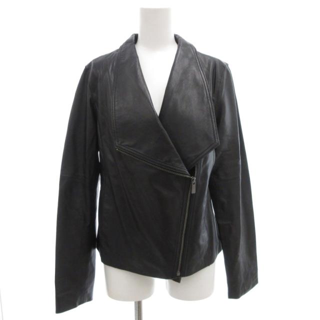 【中古】トミーバハマ Bahama ダブル ライダースジャケット M ジップアップ レザー 黒 ブラック /GV