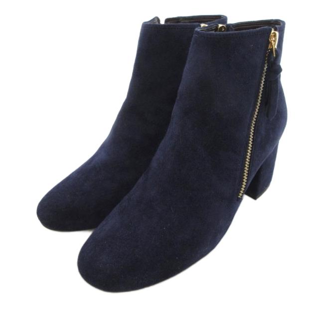 【中古】コールハーン COLE HAAN セイラー グランド ブーティー II スエード サイドジップ 7.5 マリン ブルー