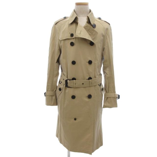 【中古】ブラックレーベルクレストブリッジ BLACK LABEL CRESTBRIDGE トレンチコート 裏地チェック柄 ベルト付き L