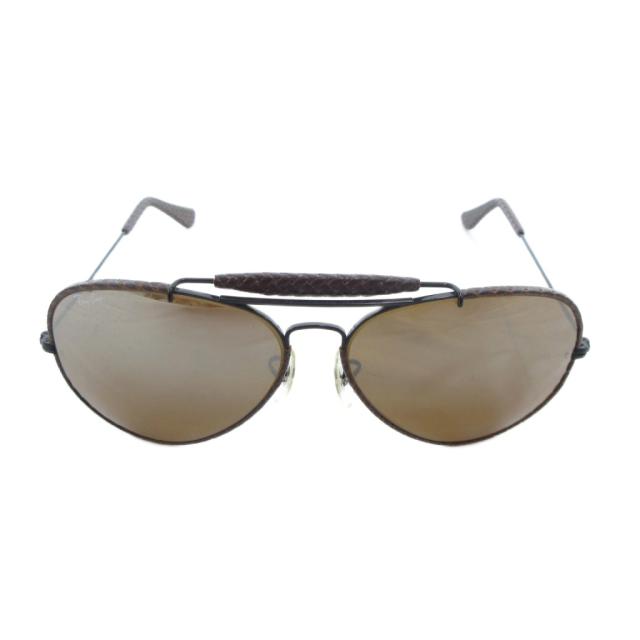 【中古】レイバン RAY BAN ボシュロム アウトドアーズマン サングラス ティアドロップ レザー USA製 52□14 茶