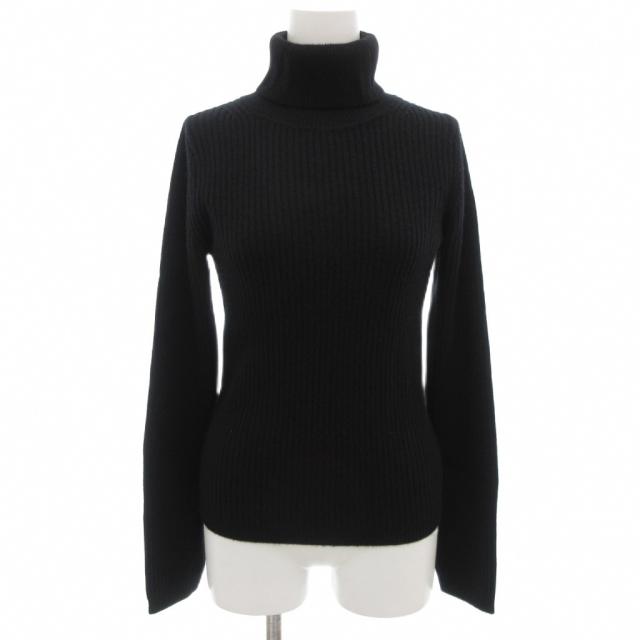 【中古】キャバン CABaN 23AW ウールコットンカシミヤリブタートルニットプルオーバー セーター F 長袖 黒 ブラック