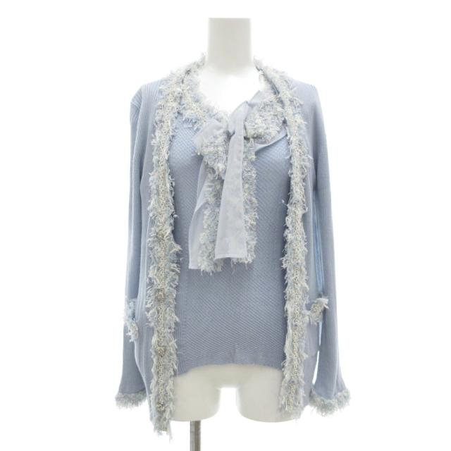 【中古】オースチン リード Austin Reed アンサンブルニット カーディガン セーター シルク混 ビジュー装飾