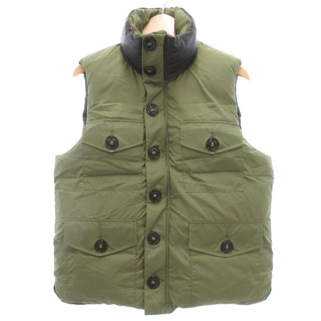 【中古】カナダグース   モントリオール ダウンベスト ナイロン レザー切替 S EARTH 3424JML /UO ☆AA★