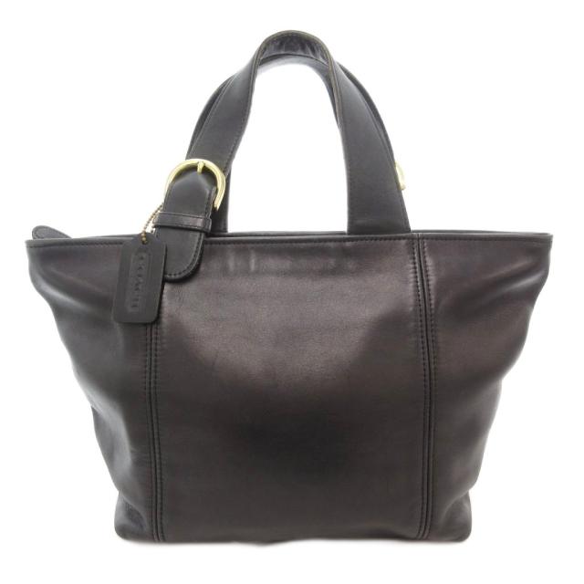 【中古】コーチ COACH オールドコーチ ハンドバッグ 舟型 レザー 本革 黒 ブラック 4133 /AE メンズ