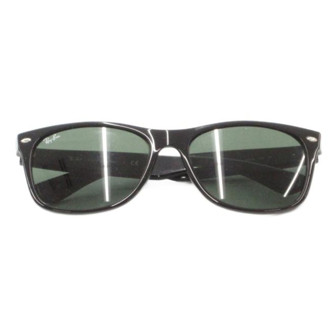 【中古】レイバン RAY BAN NEW WAYFARE サングラス 58□18-140 アイウェア 度無し ロゴ 黒 ブラック RB2132-F /AE