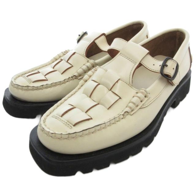 【中古】ヘリュー HEREU SOLLER SPORT ソラー スポーツ トレッドソール Tバーローファー 本革 レザー スペイン製 38