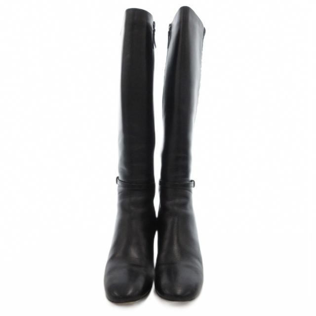 【中古】コールハーン COLE HAAN LAURALYN ローラリン ストレッチ ロングブーツ 6.5B サイドジップ ウェッジソール