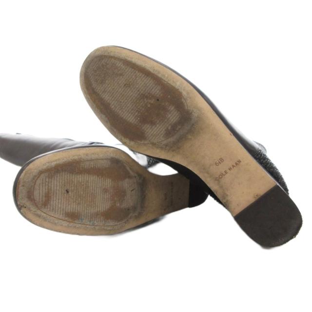 【中古】コールハーン COLE HAAN LAURALYN ローラリン ストレッチ ロングブーツ 6.5B サイドジップ ウェッジソール