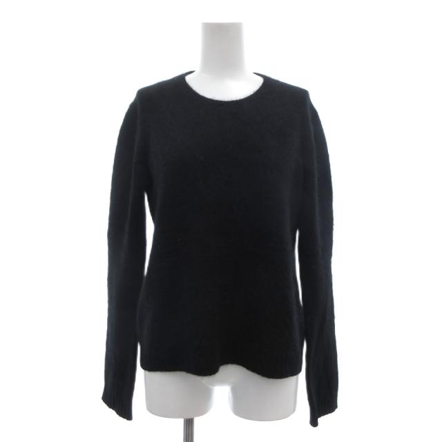 【中古】ドゥロワー Drawer カシミヤファークルーネックニット セーター シャギー 1 黒 ブラック /UO レディース