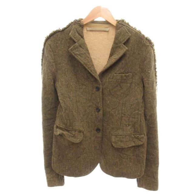 【中古】ミハラヤスヒロ MIHARA YASUHIRO ドッキングジャケット S 再構築 リメイク ツイード スウェット 背抜き