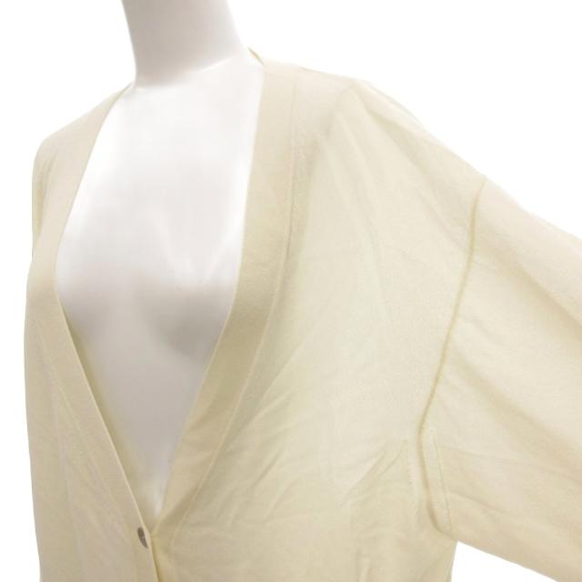 【中古】フォクシー FOXEY Vネック ロングカーディガン ニット 長袖 薄手 40 オフホワイト 39665 /UO レディース_3