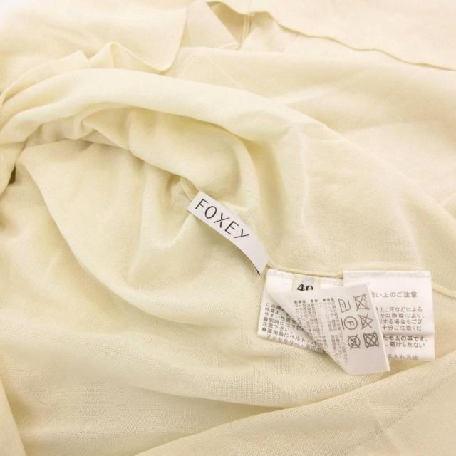 【中古】フォクシー FOXEY Vネック ロングカーディガン ニット 長袖 薄手 40 オフホワイト 39665 /UO レディース_5