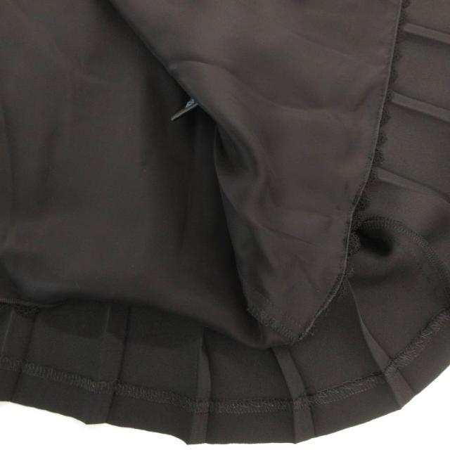 【中古】フォクシー FOXEY プリーツ ワンピース ロング ノースリーブ オープンカラー 38 黒 ブラック 40470 /UO_4