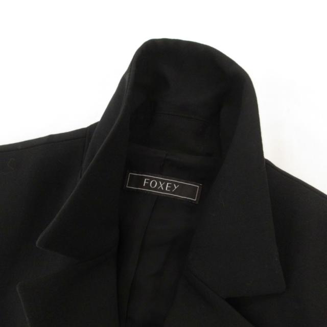 【中古】フォクシー FOXEY プリーツ ワンピース ロング ノースリーブ オープンカラー 38 黒 ブラック 40470 /UO_5