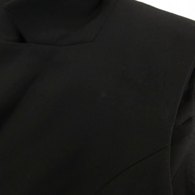 【中古】フォクシー FOXEY プリーツ ワンピース ロング ノースリーブ オープンカラー 38 黒 ブラック 40470 /UO_6