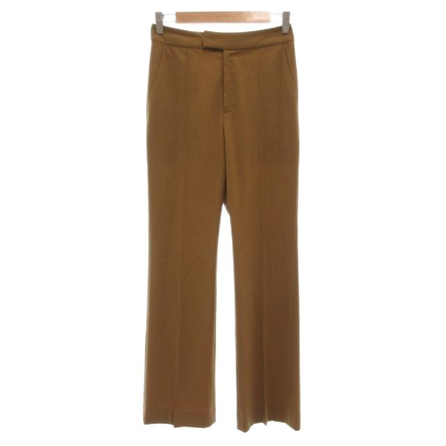 【中古】アディアム ADEAM スラックス パンツ センタープレス ストレッチ 0 茶 ブラウン 44021 /UO レディース
