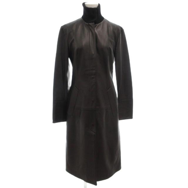 【中古】ドルチェ&ガッバーナ ドルガバ DOLCE&GABBANA ロングコート ニットスタンドカラー 38 裏アニマル柄